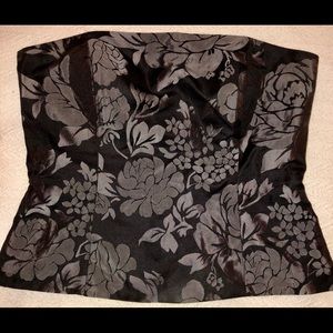 White House Black Market Black Floral Corset